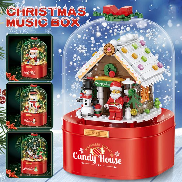 

christmas music box party favor assembling building block ornaments