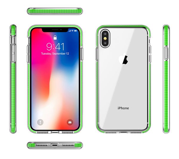

for iphone 11 pro max xs xr x 8 plus two-tone cell phone case clear soft tpu dual color hybrid armor shockproof cover