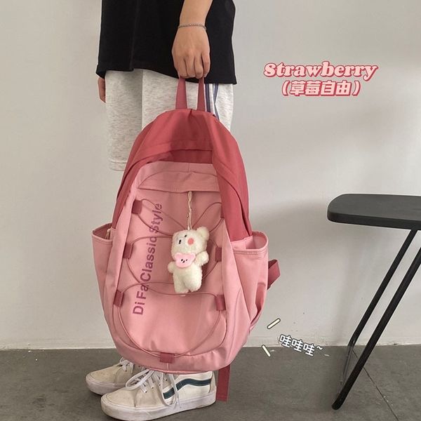 

schoolbag female inschao brand high-capacity korean version harajuku middle school college student backpack