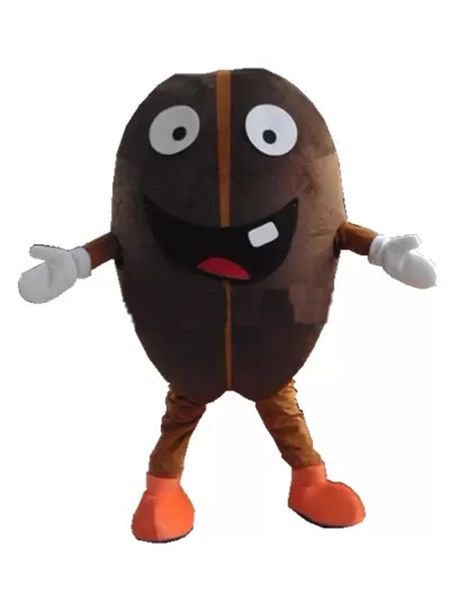 Costume da mascotte di chicchi di caffè di alta qualità Vestito da festa di Natale di Halloween Vestito da personaggio dei cartoni animati Vestito da carnevale unisex Puntelli pubblicitari per adulti