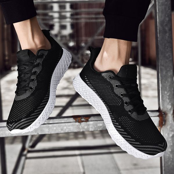 

wholesale fashion sport sneakers womens men running shoes breathable knitted fabric lace up athletic trainers size eur 38-46 code: lx18-0507