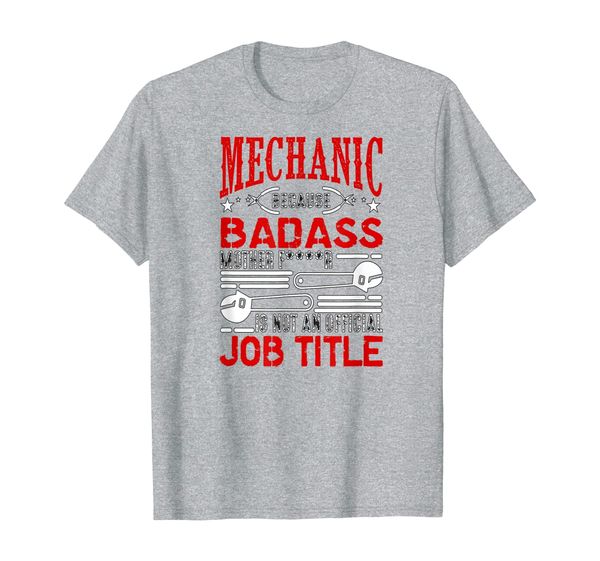 

badass mechanic t-shirt, White;black