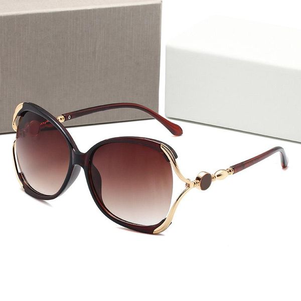 Hochwertige Luxus-Damen-Sonnenbrille, modische Herren-Sonnenbrille, UV-Schutz, Herren-Designer-Brille, Farbverlauf, Metallscharnier-Augen-Damenbrille mit Originalverpackung, E22