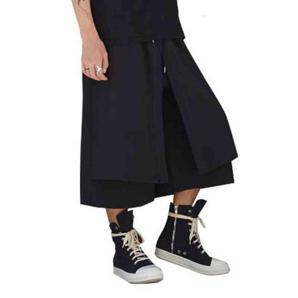 

pant japanese men kimono loose leg, casual fashion pants, male streetwear hip hop punk harem pants 44n5, Black