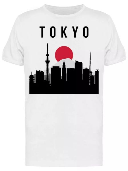 

tokyo city silhouette tee men's -image by shutterstock, White;black