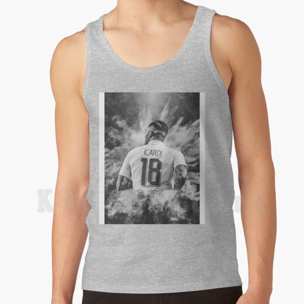 

men' tank mauro icardi vest sleeveless soccer players ball club stadium fans league europa kick, White;black