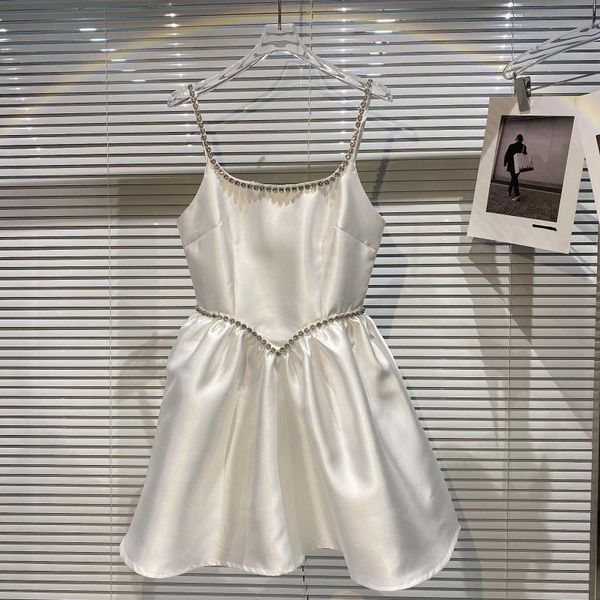 

casual dresses deat women white sling diamond dress round neck sleeveless arrivals lady backless fashion spring summer 2021 gb978, Black;gray