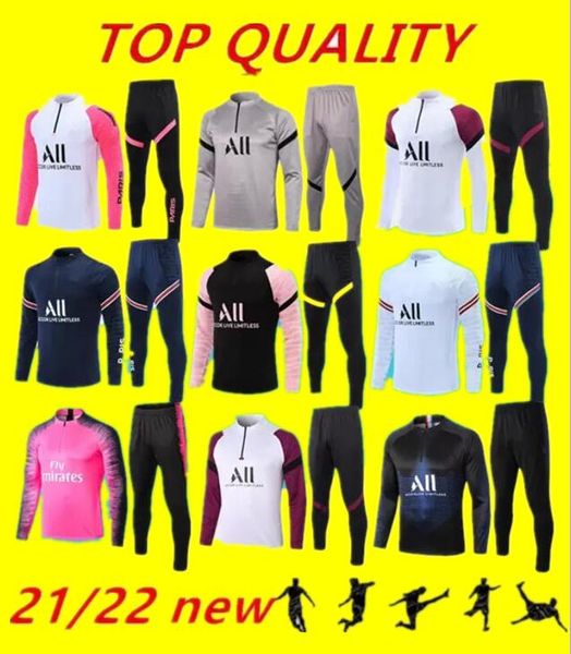 

2021 2022 soccer training suit long sleeved sweatshirt 21/22 maillot de foot football jogging jacket tracksuit, Black