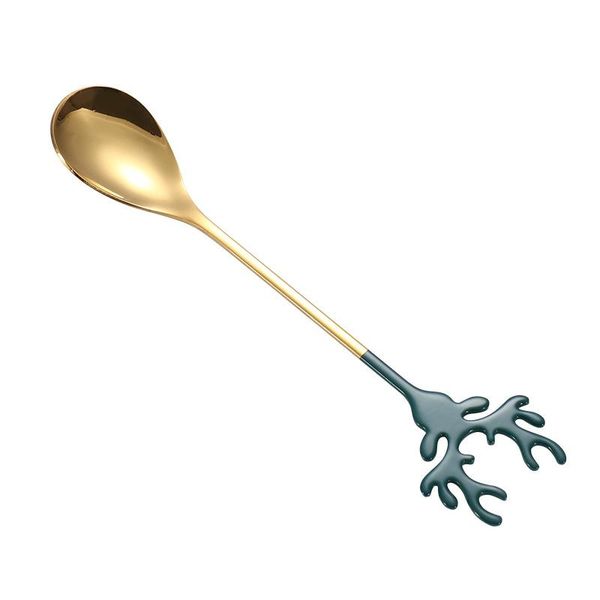 

spoons christmas gift tiny spoon stainless steel coffee gold small creative stirring elk 2 sets
