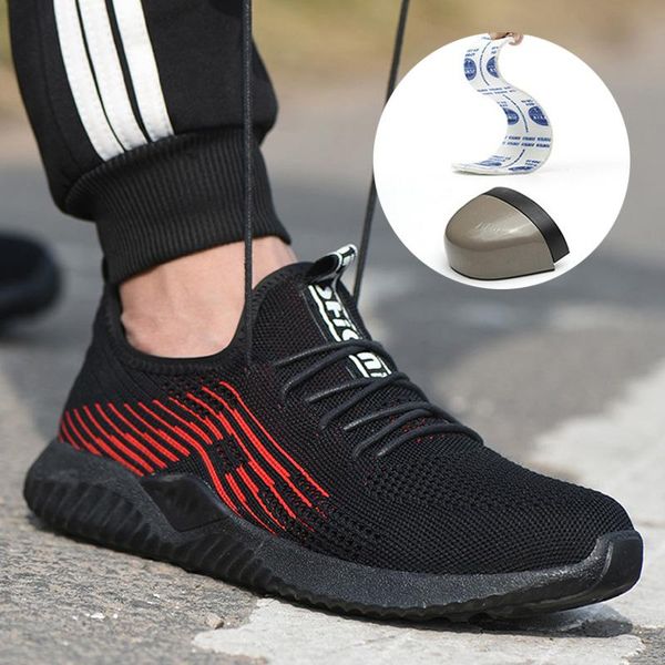 

boots 2021 male safety shoes steel toe cap work boot anti-smashing working for men indestructible sneakers, Black