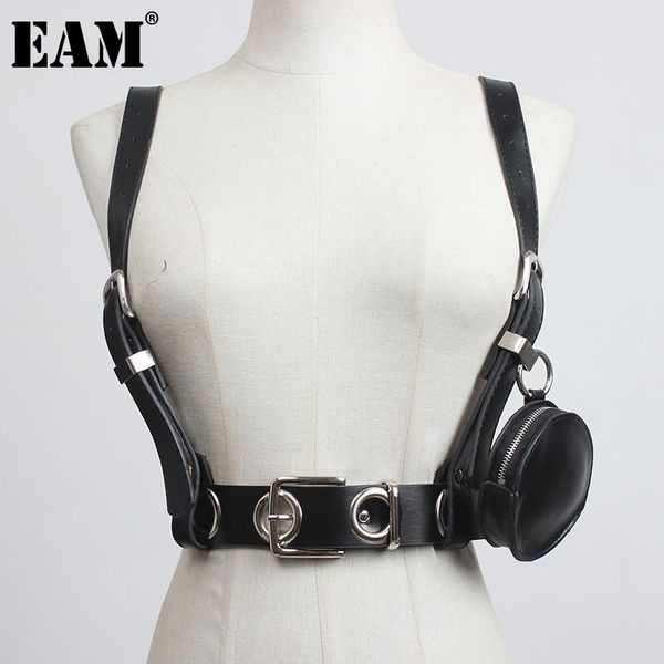 

[eam] black pu leather bag long belt personality women fashion tide all-match spring autumn 2021 1dd3295 belts, Black;brown