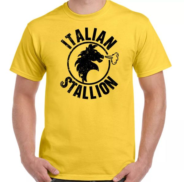 

men italian stallion rocky balboa t-shirt film boxing gym training mma ufc, White;black