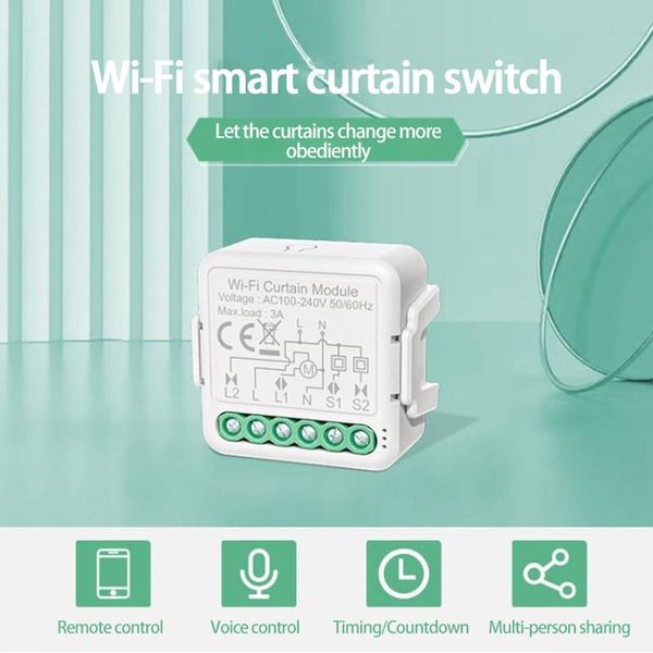 

smart home control 1pc tuya mini curtain switch wifi on-off device voice