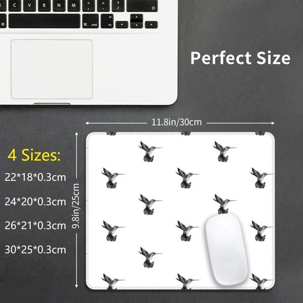 

mouse pads & wrist rests black and white hummingbird with feather detailing pad 2479 bird