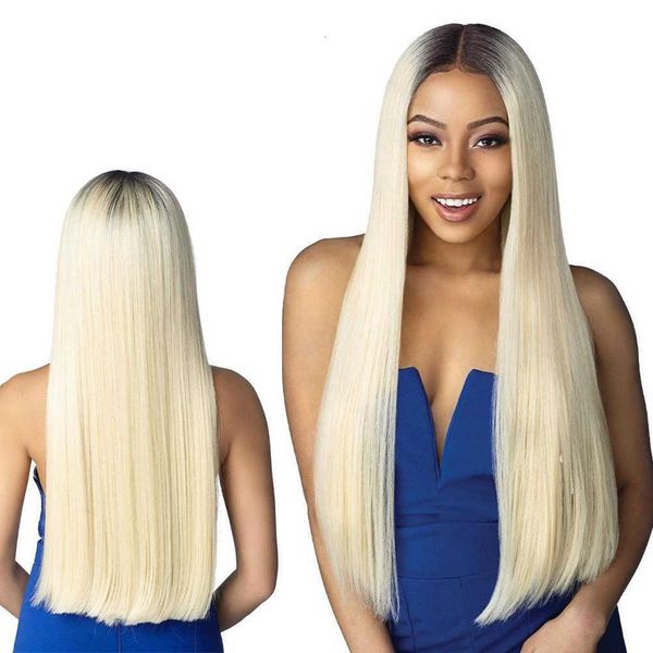 

wig women's women wig multicolor medium long straight hair chemical fiber headgear, Black