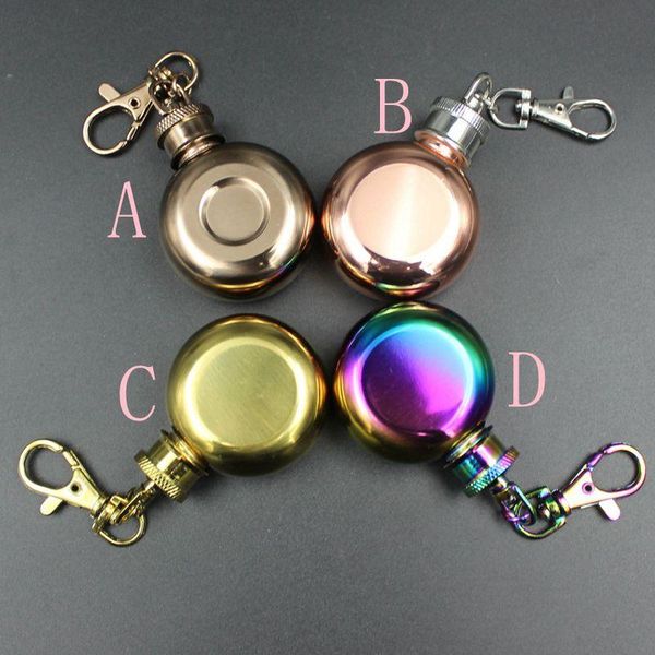 

hip flasks 50pcs/lot 1oz mini flask 304 stainless steel bottle whisky portable keychain drinkware