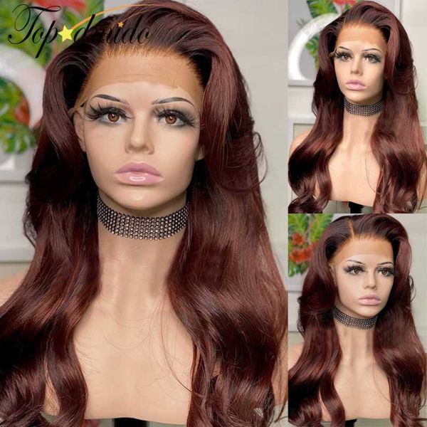 

lace wigs dmido brown color 13x4 front with baby hair pre plucked remy human wig brazilian glueless, Black;brown