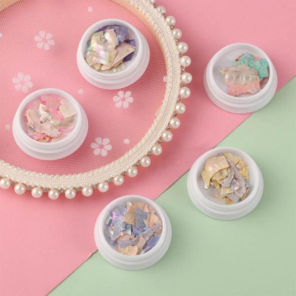 

nail art decorations 1 jar colorful irregular 3d decoration natural seashell texture slice ultra thin diy rhinestones shiny sequins, Silver;gold