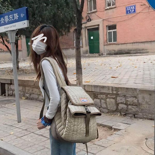 

backpack lingge cotton down multifunctional brand travelling handbags large capacity school bags for ladies luxury