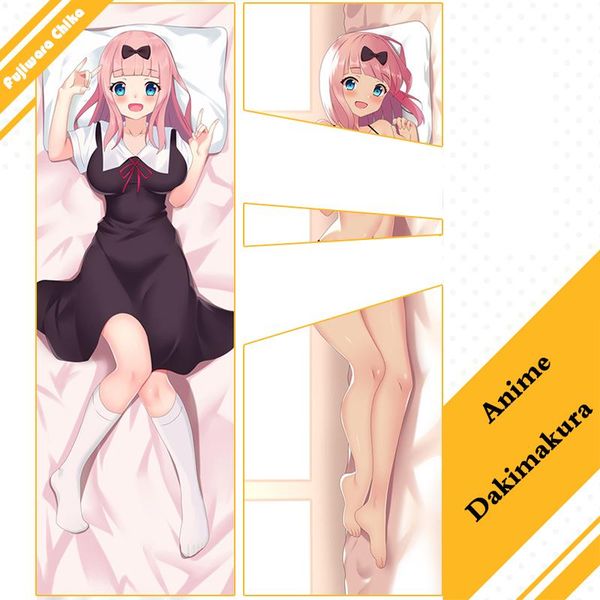 

pillow case anime dakimakura kaguya sama: love is war hugging body fujiwara chika life-size cover home bedding
