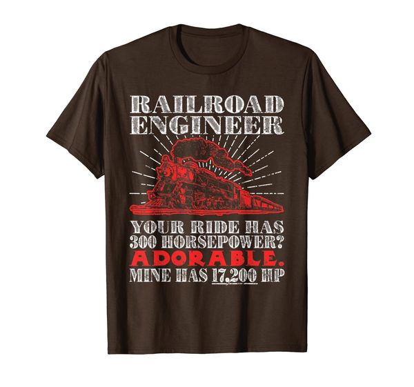 

railroad engineer: horsepower - funny train t shirt, White;black