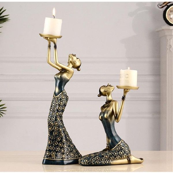 

candle holders 2pcs/set european style retro beauty holder decoration home creative wine cabinet