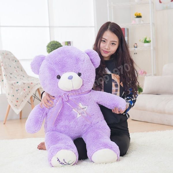 80 см Симпатичные фиолетовые медведь плюшевые игрушки Высококачественные фаршированные Прекрасные животные плюшевые куклы для одноклассника Детские выпускные подарки
