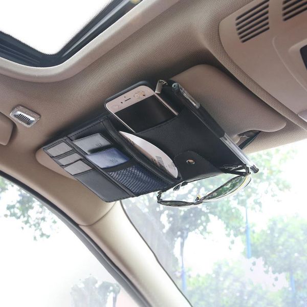 

other interior accessories auto sunglasses clip car storage bag multifunctional sun visor bill business card holder box