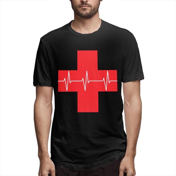 

ekg men's short sleeve t-shirt summer fashion tees t-shirts, White;black