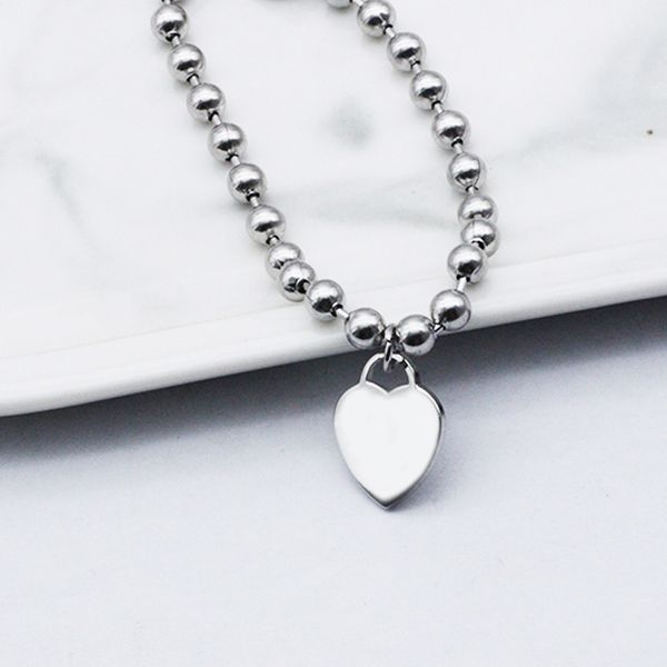 

couple 15mm heart bracelets strands stainless steel round beaded chains extension chain 5cm fashion jewelry wholesale gifts for girlfriend a, Black
