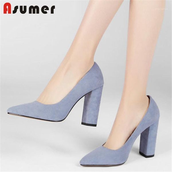 

dress shoes asumer 2021 arrive pumps women flock solid colors spring summer 11cm high heels single1, Black
