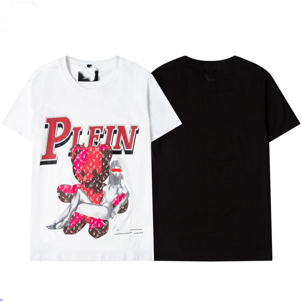 

fashion t-shirt summer short-sleeved shirt european and american men and women couples casual wear large size m-3xl, White;black