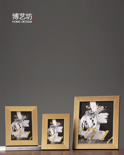 

solid wood po frame 6~7 inch exquisite settable, decorative painting, holiday gift, home art, light luxury gold frames