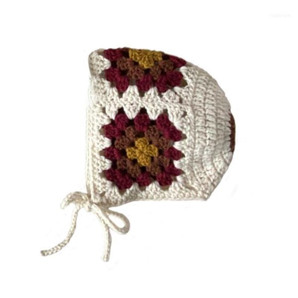 

caps & hats baby soft knitted hat born embroidered cap infant boy girl autumn winter crochet sun flower beanie po props 583e1, Yellow