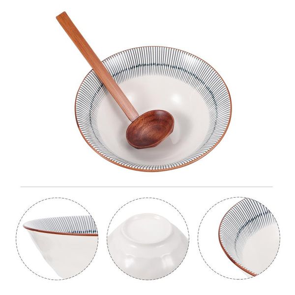 

bowls ceramic noodle bowl multi-function ramen instant with spoon