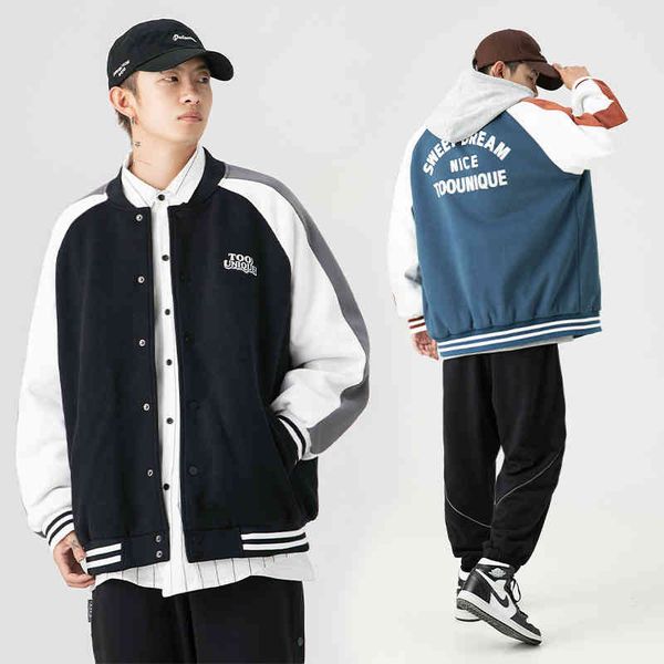 

hanlu wear main promotion 2021 autumn and winter new trend brand contrast splicing baseball men's et, Black;brown