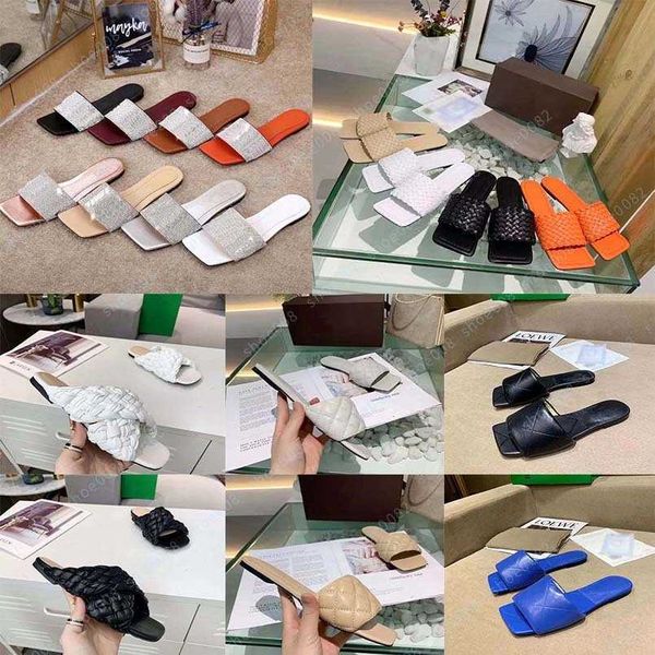 

luxury flat sandal design embroidery black slippers shallow beach leisure indoor lace lock box full set of accessories 35-41 13019 zlh