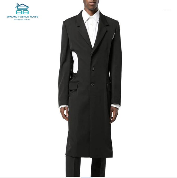 

men's suits & blazers m-6xl autumn hairstylist loose coat individual character youth asymmetrical suit fashionable male western shows t, White;black