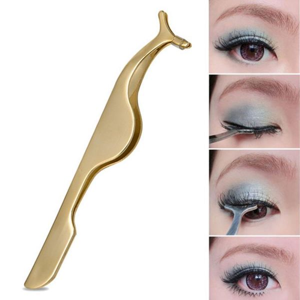 

eyelash curler 1pc portable stainless steel eyelashes clip fake eye lash auxiliary curlers applicator tweezers tools