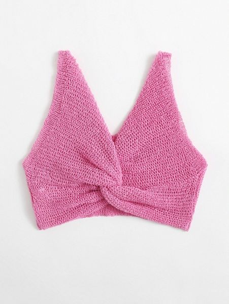 

twist front crochet cover up k0gp#, White;black