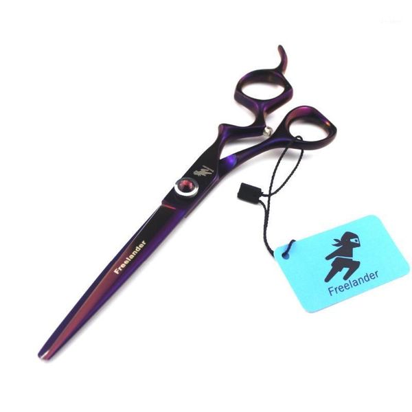 

7.0 inch ander purple curved handle hairdressing scissors flat shear cutting unique hairdressing1