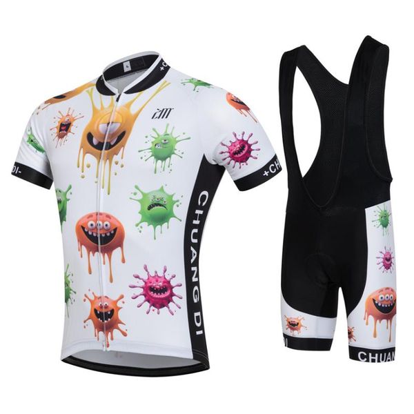 

racing sets cartoons short sleeve cycling jersey set bib pants ropa ciclismo bicycle clothing mtb bike men's clothes, Black;blue