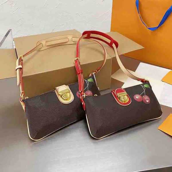 

designers cherry print shoulder bags luxurys women fashion handbag purses vintage flower crossbody bag
