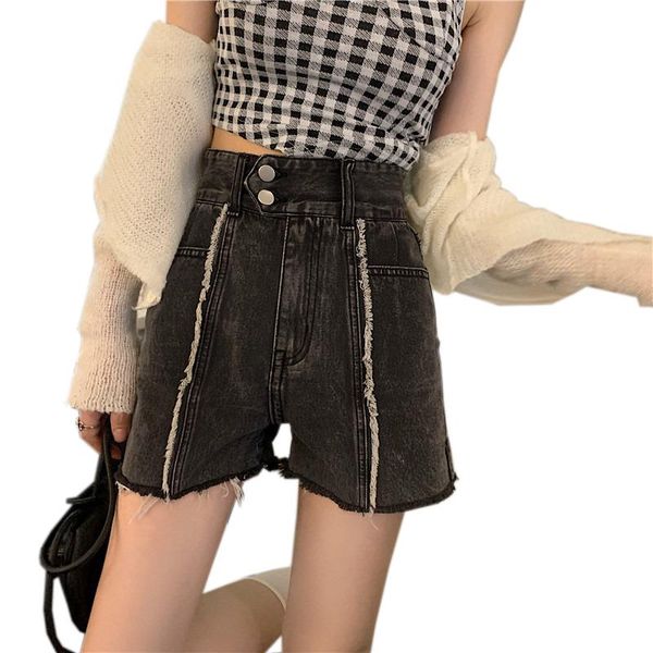 

women's jeans high waist short streetwear baggy design sense warm pants vintage casual 2021 summer mom straight denim, Blue