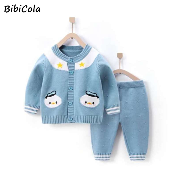 

clothing sets 0-3 yrs girls boys suit fall baby winter knitting pullover sweater+pants infant knit tracksuits, White