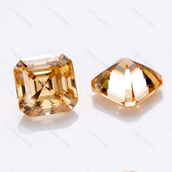 

other 1ct 5.5x5.5mm champagne asscher step cut loose moissanite lab created gemstones