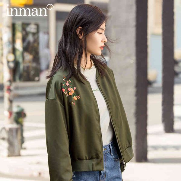 

jackets winter fashion baseball collar print dropped shoulder sleeve zipper surcoat nfvj, Black;brown