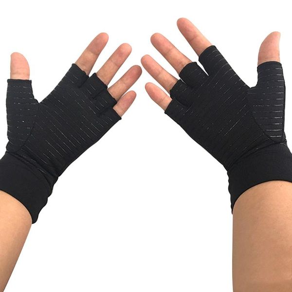 

wrist support skid resistance durable sports protection half finger silicone reinforced outdoor wear gloves, Black;red