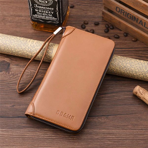 

the wallet men's long zipper handbag men's purse, Black