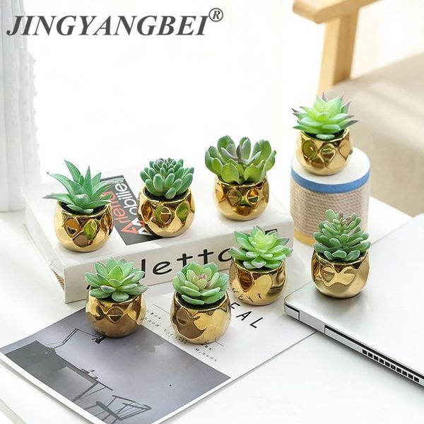 

ceramics potted green succulent bonsai set fake flower with vase balcony artificial plants for home decor decorative flowers & wreaths
